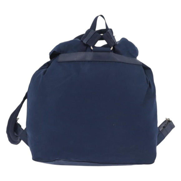 PRADA Backpack Nylon Navy Silver Auth 161363