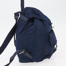 PRADA Backpack Nylon Navy Silver Auth 161363-4