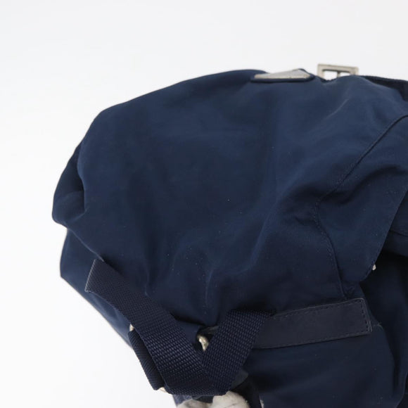 PRADA Backpack Nylon Navy Silver Auth 161363