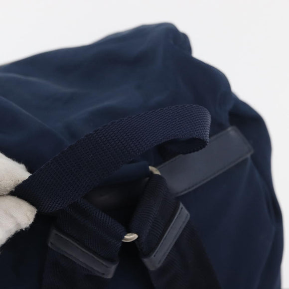PRADA Backpack Nylon Navy Silver Auth 161363