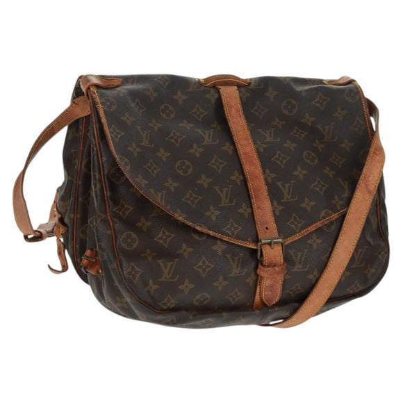 LOUIS VUITTON Monogram Saumur 35 Shoulder Bag M42254 LV Auth 161371