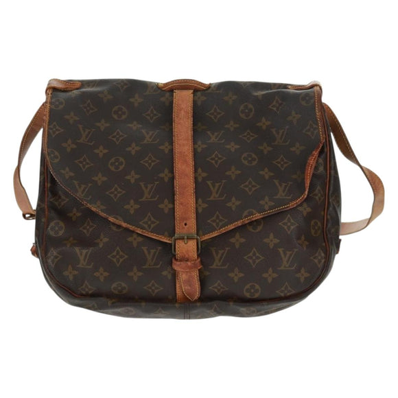 LOUIS VUITTON Monogram Saumur 35 Shoulder Bag M42254 LV Auth 161371