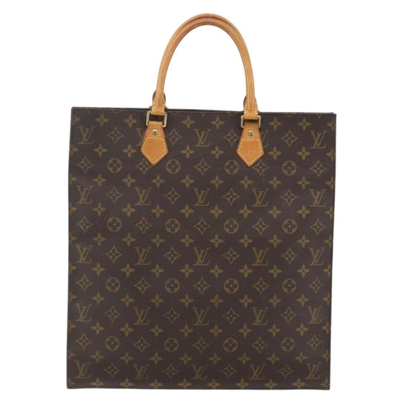 LOUIS VUITTON Monogram Sac Plat Hand Bag M51140 LV Auth 161376