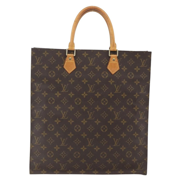 LOUIS VUITTON Monogram Sac Plat Hand Bag M51140 LV Auth 161376