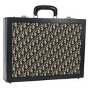 Christian Dior Attache Case Trotter Canvas Trunk Navy Silver Auth 161380V-1