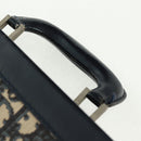Christian Dior Attache Case Trotter Canvas Trunk Navy Silver Auth 161380V-10