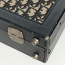 Christian Dior Attache Case Trotter Canvas Trunk Navy Silver Auth 161380V-13