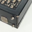Christian Dior Attache Case Trotter Canvas Trunk Navy Silver Auth 161380V-15