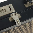 Christian Dior Attache Case Trotter Canvas Trunk Navy Silver Auth 161380V-19