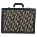 Christian Dior Attache Case Trotter Canvas Trunk Navy Silver Auth 161380V-2