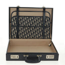 Christian Dior Attache Case Trotter Canvas Trunk Navy Silver Auth 161380V-20