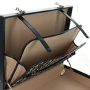 Christian Dior Attache Case Trotter Canvas Trunk Navy Silver Auth 161380V-23