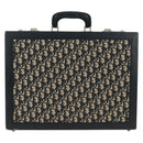 Christian Dior Attache Case Trotter Canvas Trunk Navy Silver Auth 161380V-3