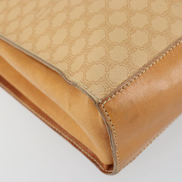 CELINE Macadam Canvas Hand Bag PVC Beige Gold Auth 161381