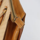 CELINE Macadam Canvas Hand Bag PVC Beige Gold Auth 161381-9