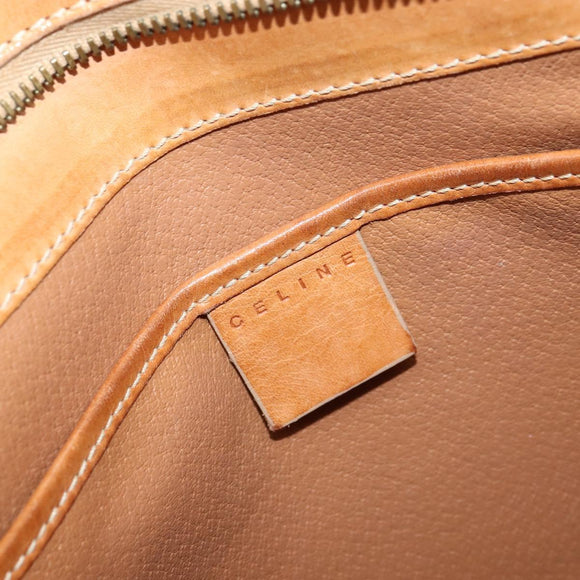 CELINE Macadam Canvas Hand Bag PVC Beige Gold Auth 161381
