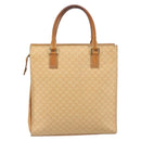CELINE Macadam Canvas Hand Bag PVC Beige Gold Auth 161381-2