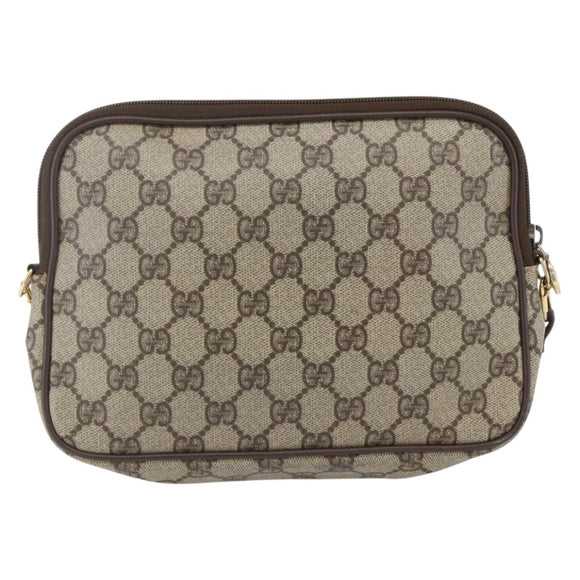 GUCCI GG Supreme Shoulder Bag PVC Beige Gold 97 02 068 Auth 161385