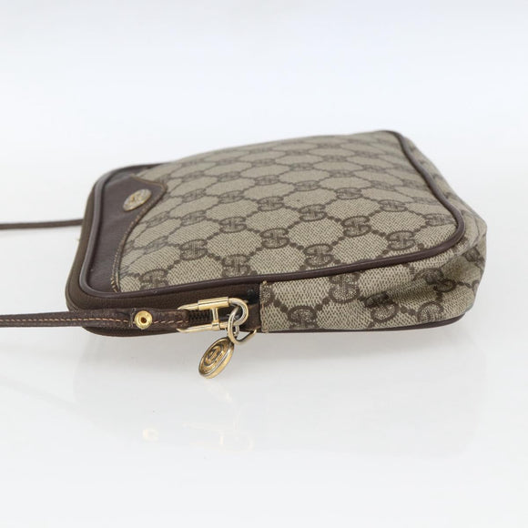 GUCCI GG Supreme Shoulder Bag PVC Beige Gold 97 02 068 Auth 161385