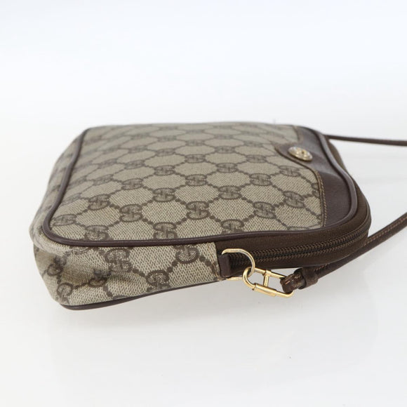 GUCCI GG Supreme Shoulder Bag PVC Beige Gold 97 02 068 Auth 161385