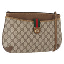 GUCCI GG Supreme Web Sherry Line Shoulder Bag PVC Beige 89 02 026 Auth 161386-1