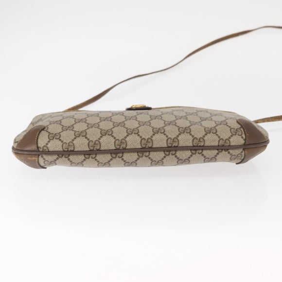 GUCCI GG Supreme Web Sherry Line Shoulder Bag PVC Beige 89 02 026 Auth 161386