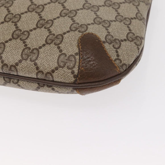 GUCCI GG Supreme Web Sherry Line Shoulder Bag PVC Beige 89 02 026 Auth 161386
