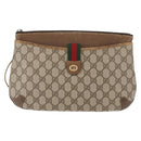 GUCCI GG Supreme Web Sherry Line Shoulder Bag PVC Beige 89 02 026 Auth 161386-13