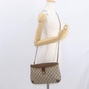 GUCCI GG Supreme Web Sherry Line Shoulder Bag PVC Beige 89 02 026 Auth 161386-24