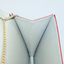 Christian Dior Chain Shoulder Bag Leather Red Gold Auth 161387-19