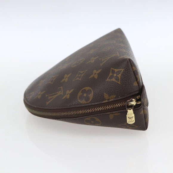 LOUIS VUITTON Monogram Trousse Demi Ronde Cosmetic Pouch M47520 LV Auth 161399