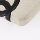 CHANEL Cambon Line Matelasse Umhängetasche Leder Schwarz Silber CC Auth 161402A-8