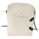 CHANEL Cambon Line Matelasse Umhängetasche Leder Schwarz Silber CC Auth 161402A-2