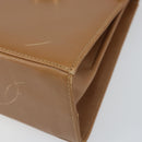 Salvatore Ferragamo Gancini Hand Bag Leather 2way Beige Gold Auth 161403-9