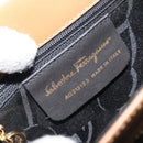 Salvatore Ferragamo Gancini Hand Bag Leather 2way Beige Gold Auth 161403-12
