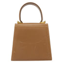 Salvatore Ferragamo Gancini Hand Bag Leather 2way Beige Gold Auth 161403-2