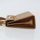 Salvatore Ferragamo Gancini Hand Bag Leather 2way Beige Gold Auth 161403-4