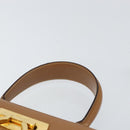 Salvatore Ferragamo Gancini Hand Bag Leather 2way Beige Gold Auth 161403-14