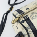 MCM Vicetos Logogram Shoulder Bag PVC Leather White Gold Auth 161404-10
