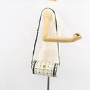 MCM Vicetos Logogram Shoulder Bag PVC Leather White Gold Auth 161404-19