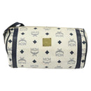 MCM Vicetos Logogram Shoulder Bag PVC Leather White Gold Auth 161404-13