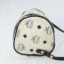 MCM Vicetos Logogram Shoulder Bag PVC Leather White Gold Auth 161404-3