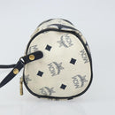 MCM Vicetos Logogram Shoulder Bag PVC Leather White Gold Auth 161404-4
