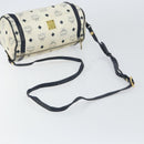 MCM Vicetos Logogram Shoulder Bag PVC Leather White Gold Auth 161404-7