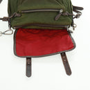 PRADA Shoulder Bag Nylon Green Silver Auth 161408-22