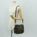PRADA Shoulder Bag Nylon Green Silver Auth 161408-30