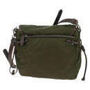 PRADA Shoulder Bag Nylon Green Silver Auth 161408-2