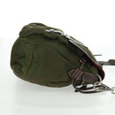 PRADA Shoulder Bag Nylon Green Silver Auth 161408-4