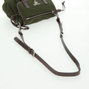 PRADA Shoulder Bag Nylon Green Silver Auth 161408-7