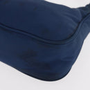 PRADA Hand Bag Nylon Blue Silver Auth 161409-16